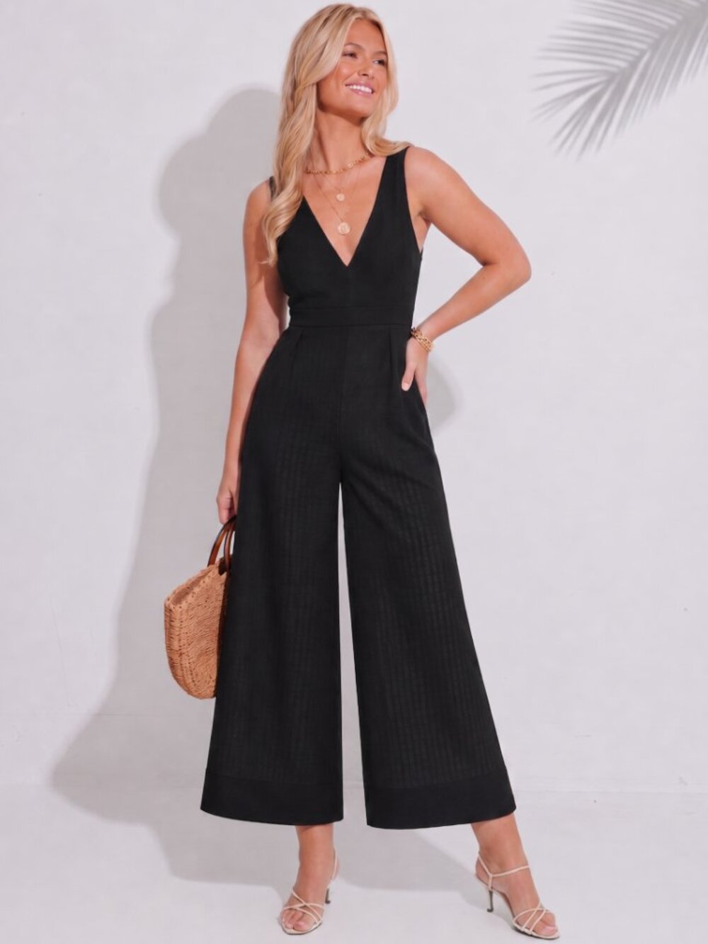Revolve Finders Keepers Go Now Palazzo Jumpsuit Black Cut Out Size M NWT